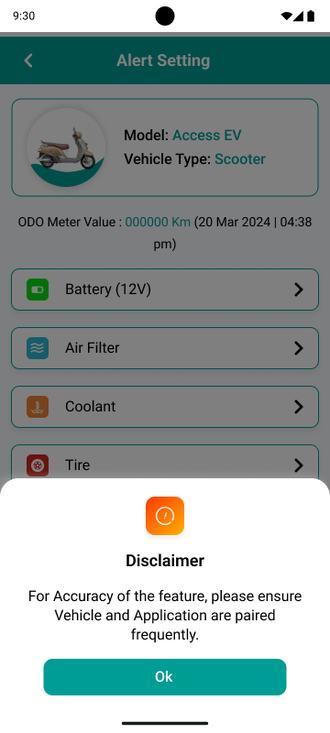 Disclaimer dialog explaining pairing accuracy