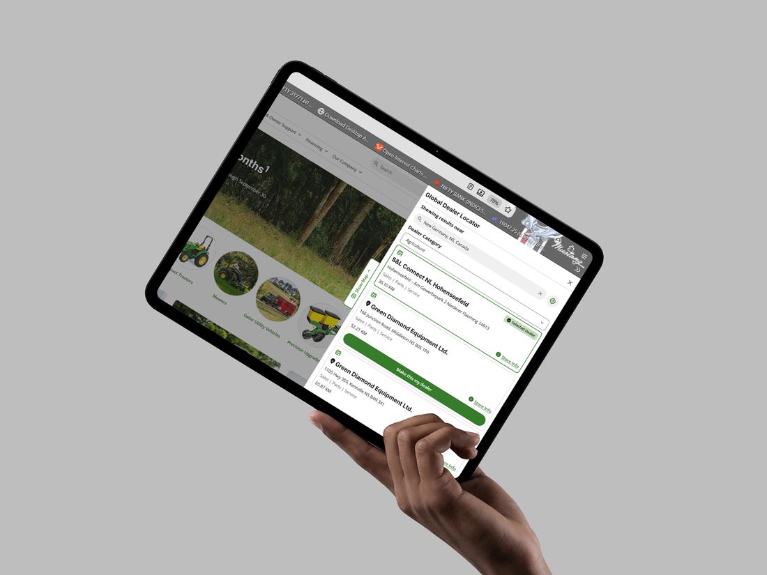 Global Dealer Locator on tablet