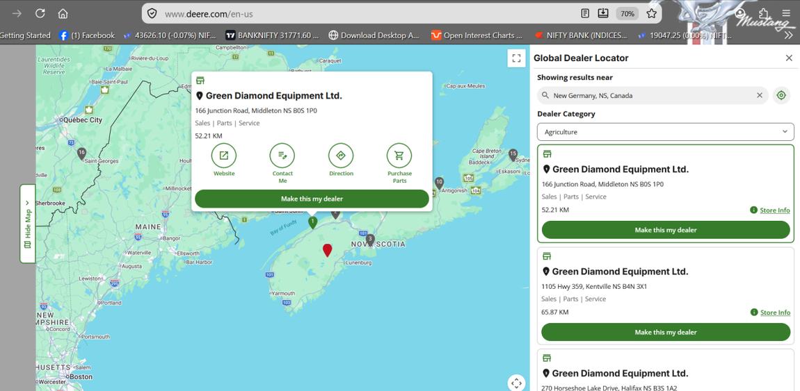 Dealer locator map view with results list