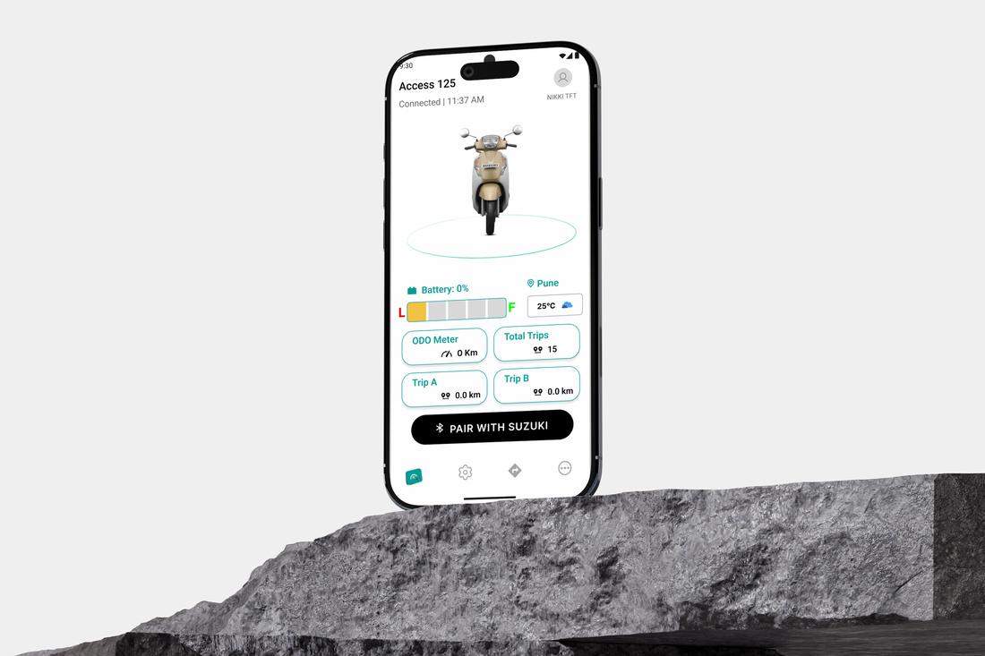 Suzuki Ride Connect vehicle home screen