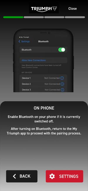 iOS on-phone step showing iPhone Bluetooth settings