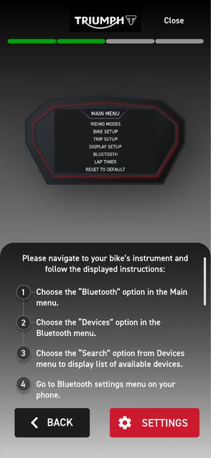 iOS cluster instruction steps with four-stage progress