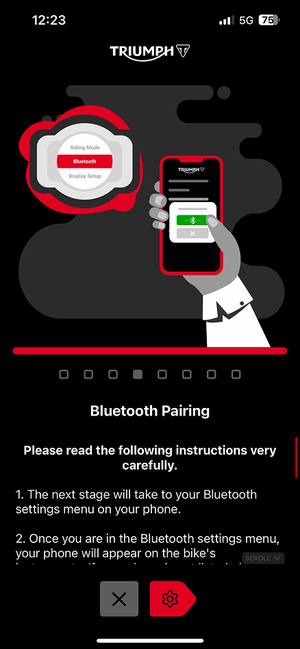 Previous pairing screen with a long numbered instruction list